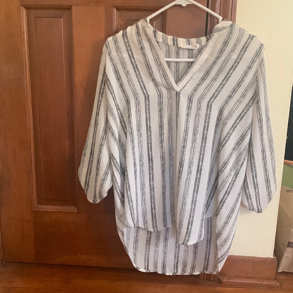 Lush split neck blouse - small - white